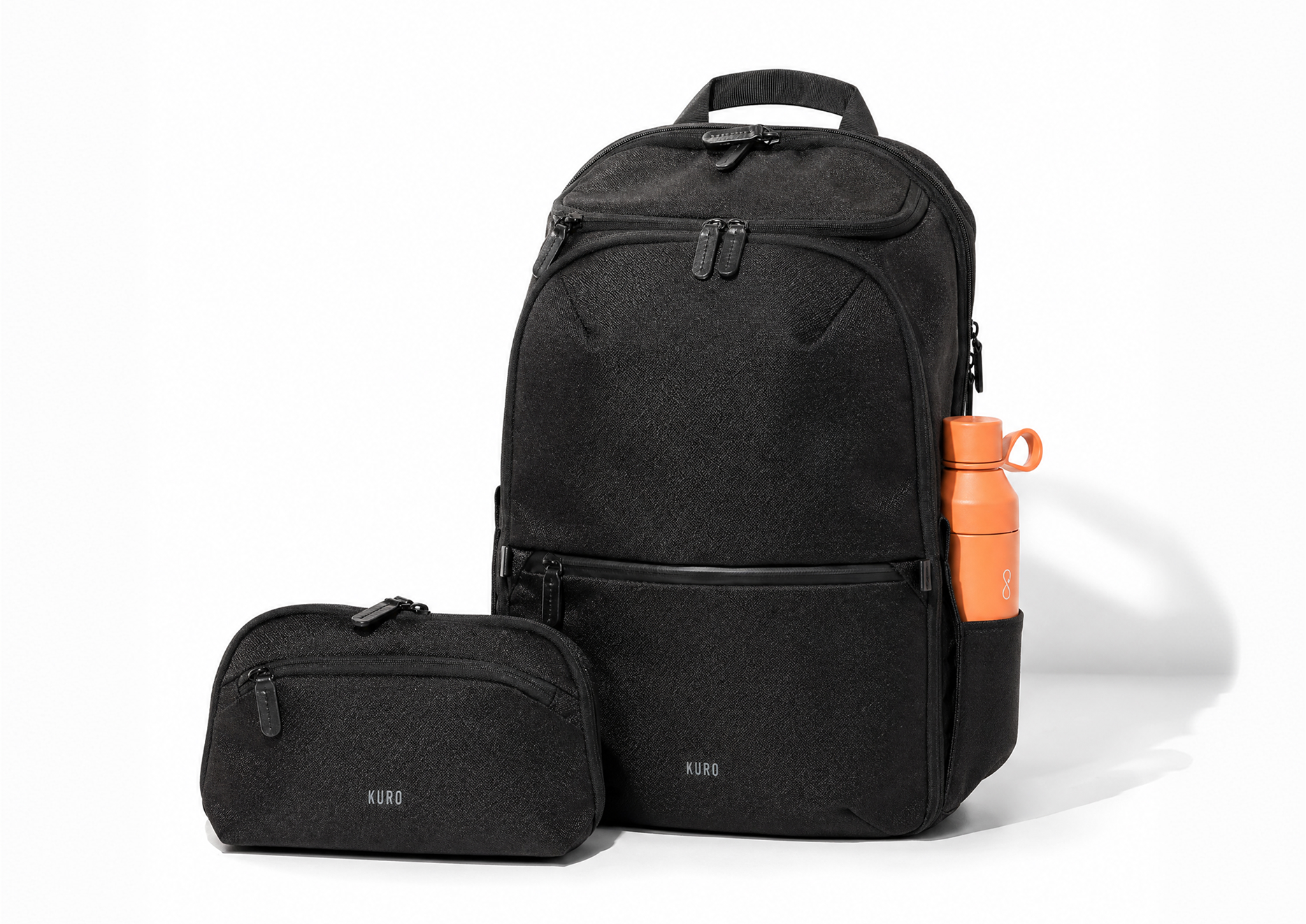 The Kuro Switchpack bundle: backpack, detachable essentials bag and crossbody strap